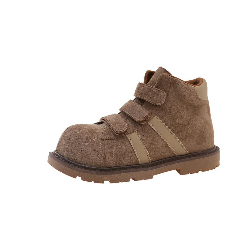 

Retro Velcro Martin boots women s new fashionable versatile height-increasing and thin rhubarb boots 35 хаки