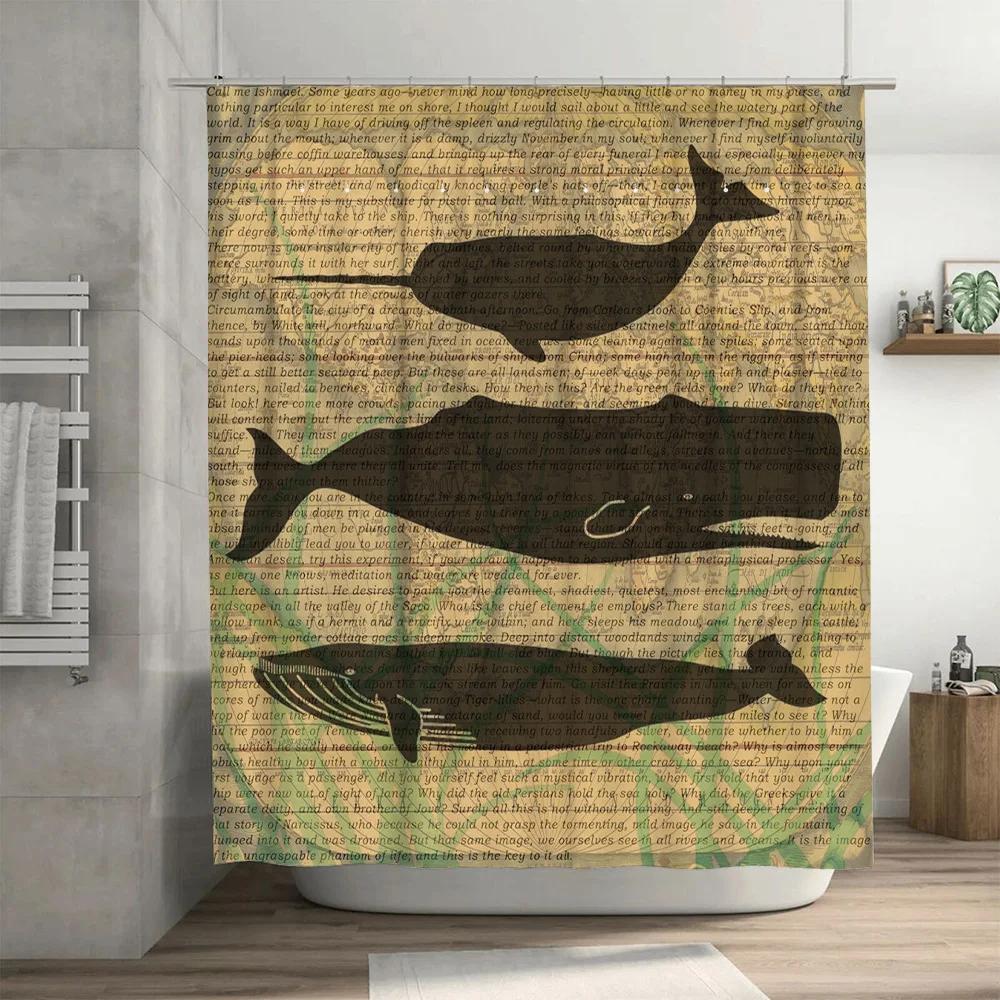 Vintage Line Art Shower Curtain with Botanical Print: Lavender, Eucalyptus Wildflowers High-Quality Fabric Bath Decor In White C