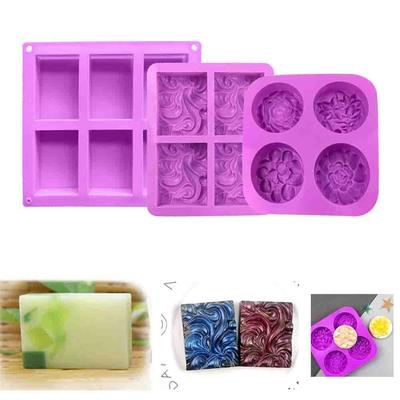 Making Supplies DIY Craft 4/6 Cavity Cake Mould Soaps Supplies Silicone Soap Mold Flower Shaped