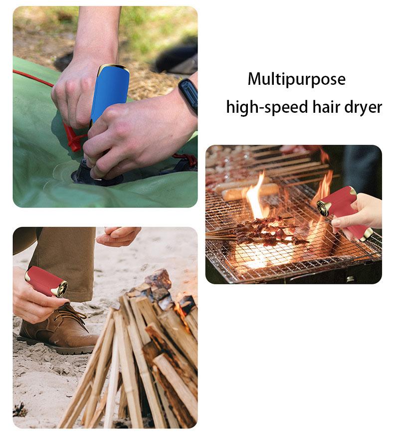 Mini High Speed Wireless Hair Dryer USB Charging Travel Household Hair Care Quick Drying Leaf Less Hair Dryer Portable