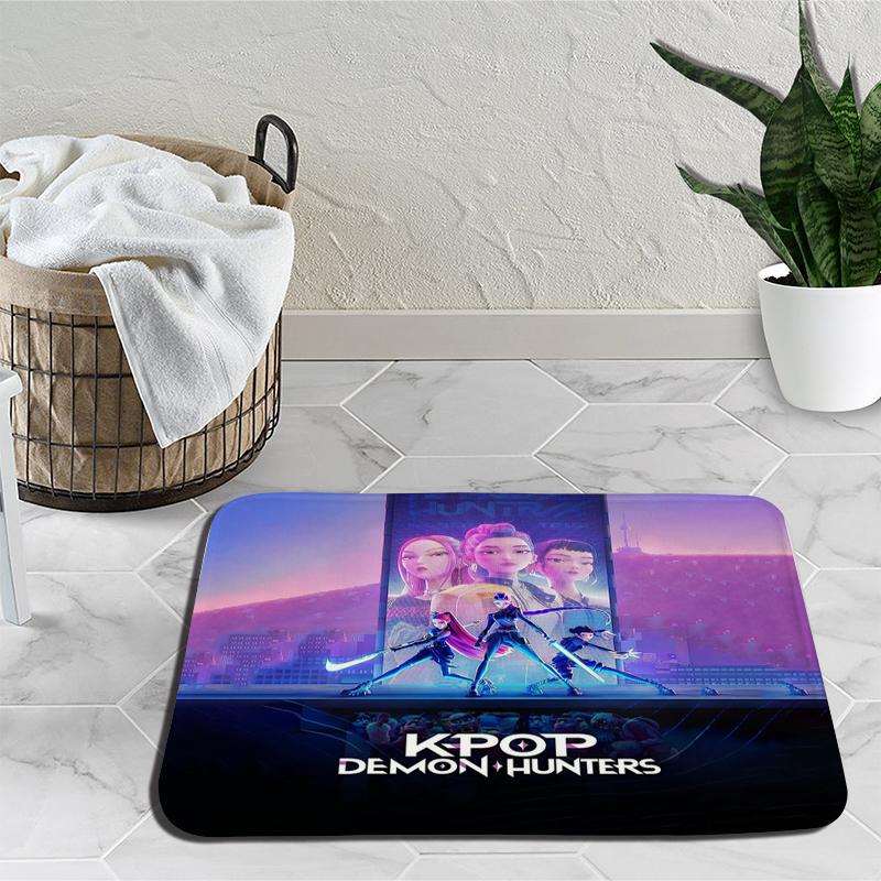 KPop Demon Hunters Mat Huntrix Girl Living Room Bedroom Carpet Zoey Rumi Mira Bathroom Non-slip Door Mat Outdoor Rug Birthday Gift