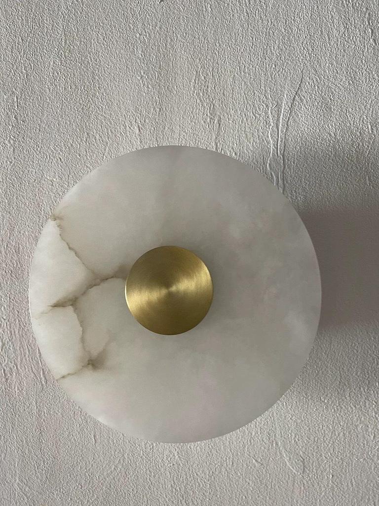 Nordic Luxury Marble Wall Lamp: Modern Design with Round Stone for Bedroom & Living Room
