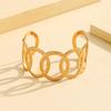 18K Gold Hollow Geometric Oval Stainless Steel Bracelet for Women