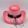 Hard Straw Hat Western Cowboy Straw Hat Big Eaves Hat Sunscreen Shade Beach Hat