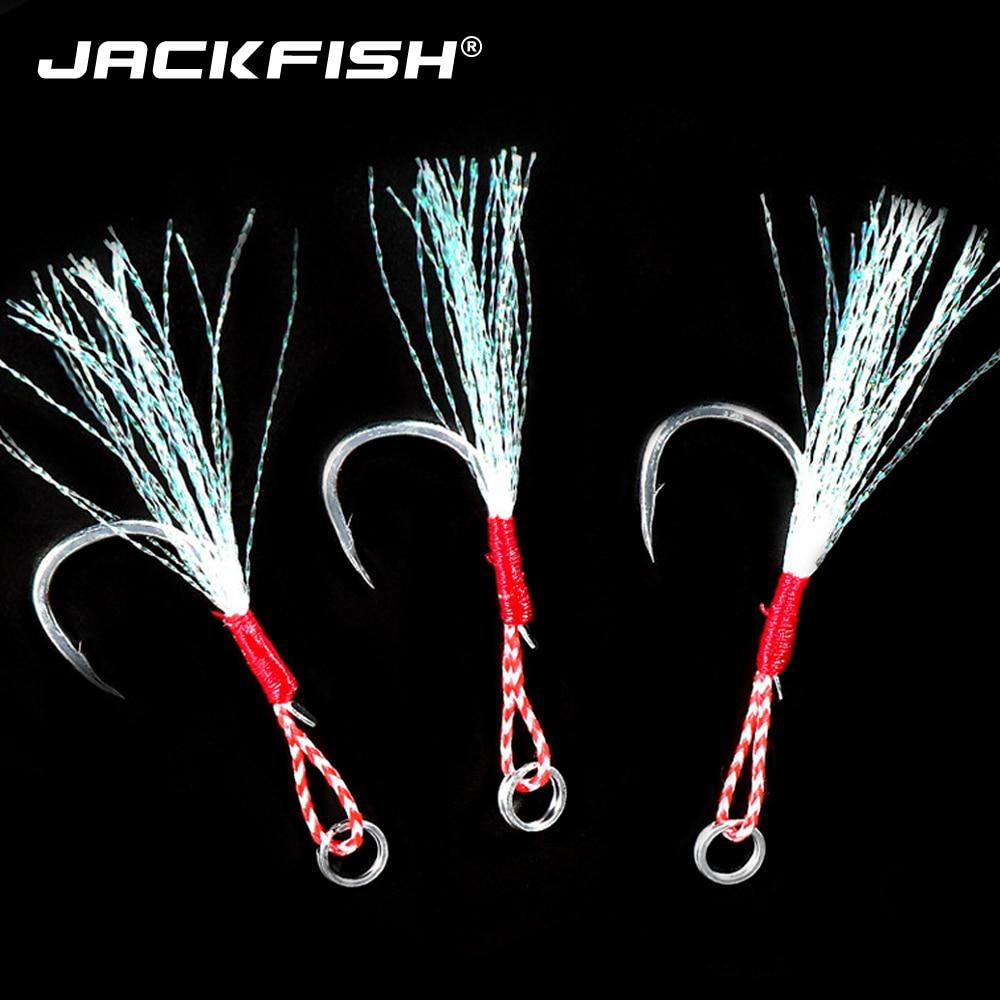 Cheap 10pcs/lot Fishing Hooks with Line feather roped Fishhook Barbed