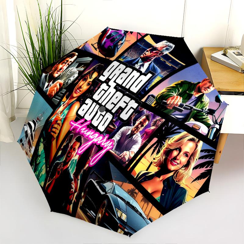 Grand Theft Auto V Folding Umbrella Portable Suitable For All Seasons Travel Umbrella Printing Light
