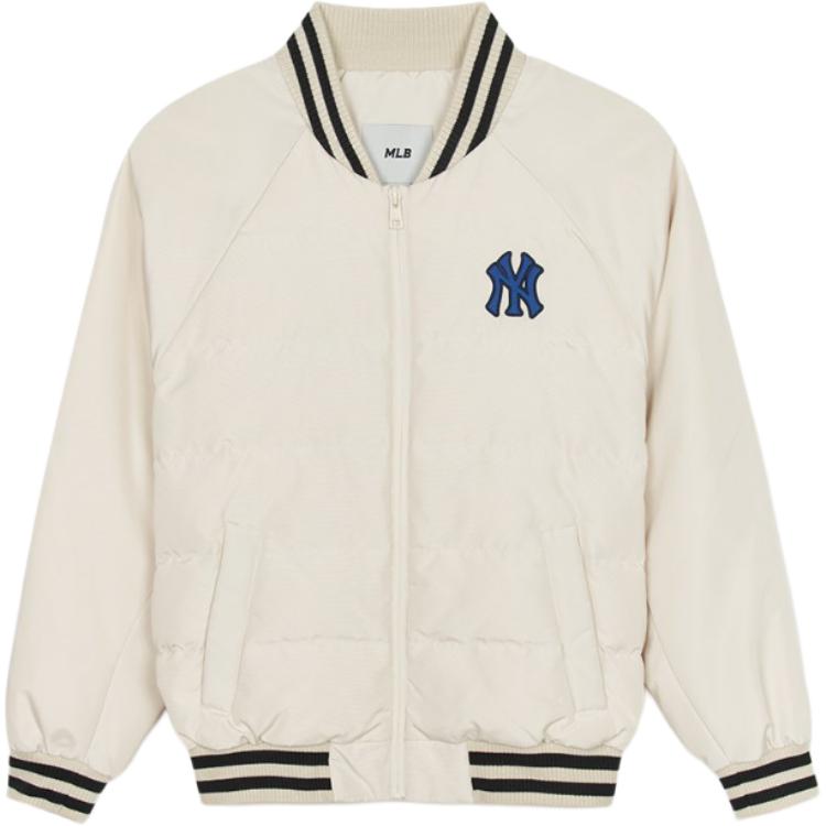 MLB New York Yankees VARSITY RIB LIGHT SHORT DOWN JKT Down Jacket Unisex Dark Cream 3ADJV0146-50CRD S
