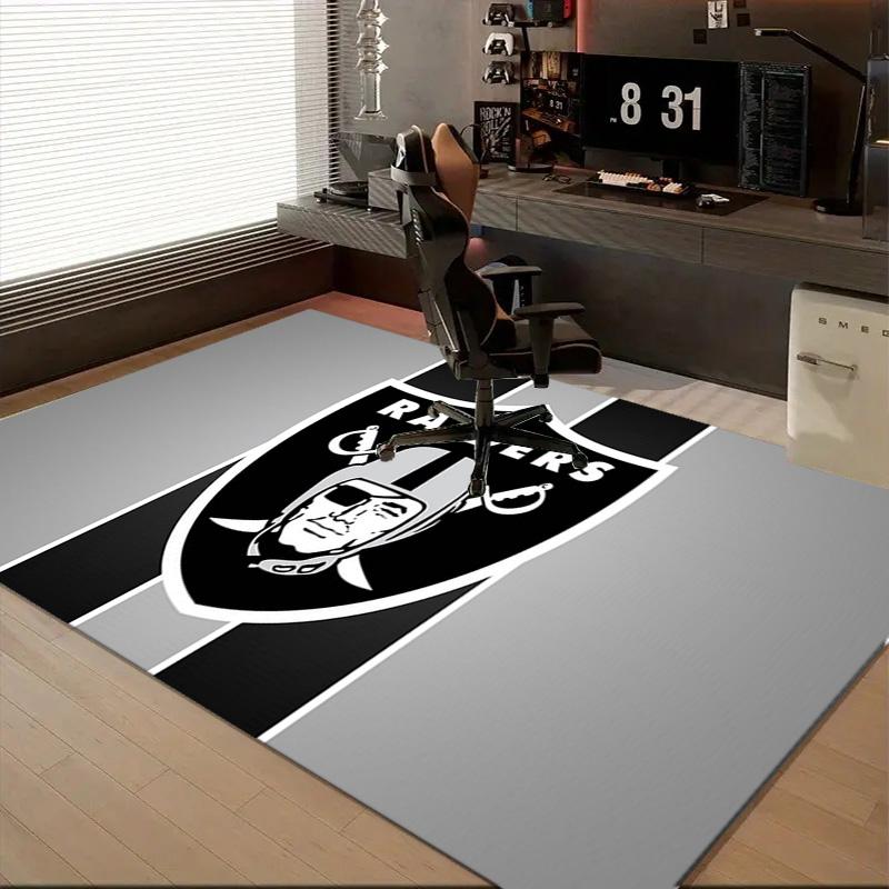1PC Las Vegas Raiders Design Rug Game Carpet, Floor Mat for Bedroom Living Room Entryway Rug, Home Decor Idea Gift for Christmas birthday