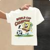 2026 SpongeBob Summer Tshirt for Children  100 Cotton ShortSleeved Boys Sport Shirt  Girls Casual Top with Cartoon Print