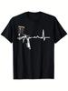 T-shirt Graphique Battement de Cœur Pistolet à Peinture Spray Style Street Art Graffiti Tee