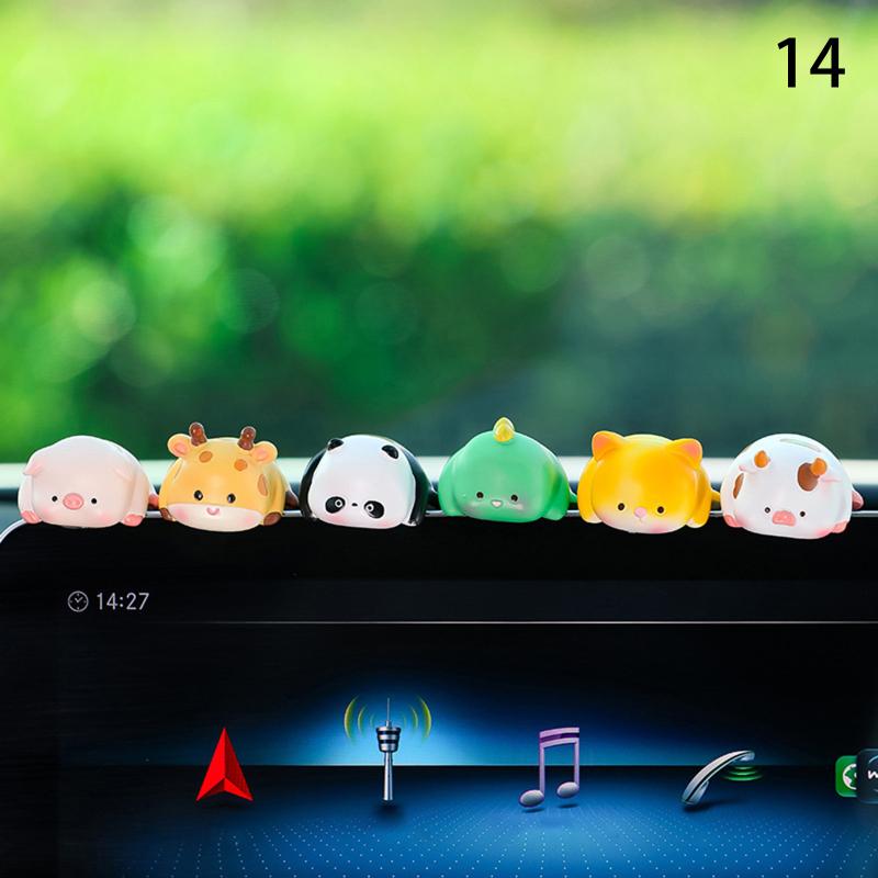 Mini Cartoon Animal Resin Decorative Toy Cute Computer Desktop Decoration Car Cute Doll Perfect Birthday Gift Choice Decoration