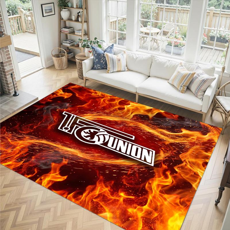 Union Berlin FC Design Crystal Velvet Carpet Cozy Non?Slip Printed Rug For Bedroom Living Room Entrance
