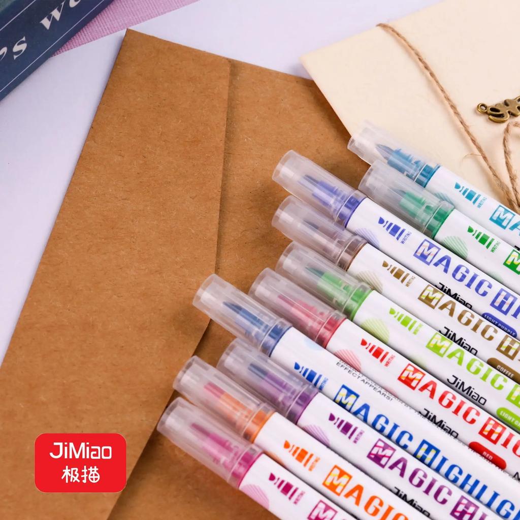 10pcs Variable Color Drawing Pen Set Discolored Magic Change Highlighter Marker Pens For Scrapbooking School Art Supplies