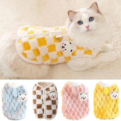 Winter Warm Hairless Cat Clothes Jacket Coat for Cats Gotas Cute Pet Cardigan Sweater with Buckle Sphynx Kedi Cotton Vest Mascotas Costume Clothing