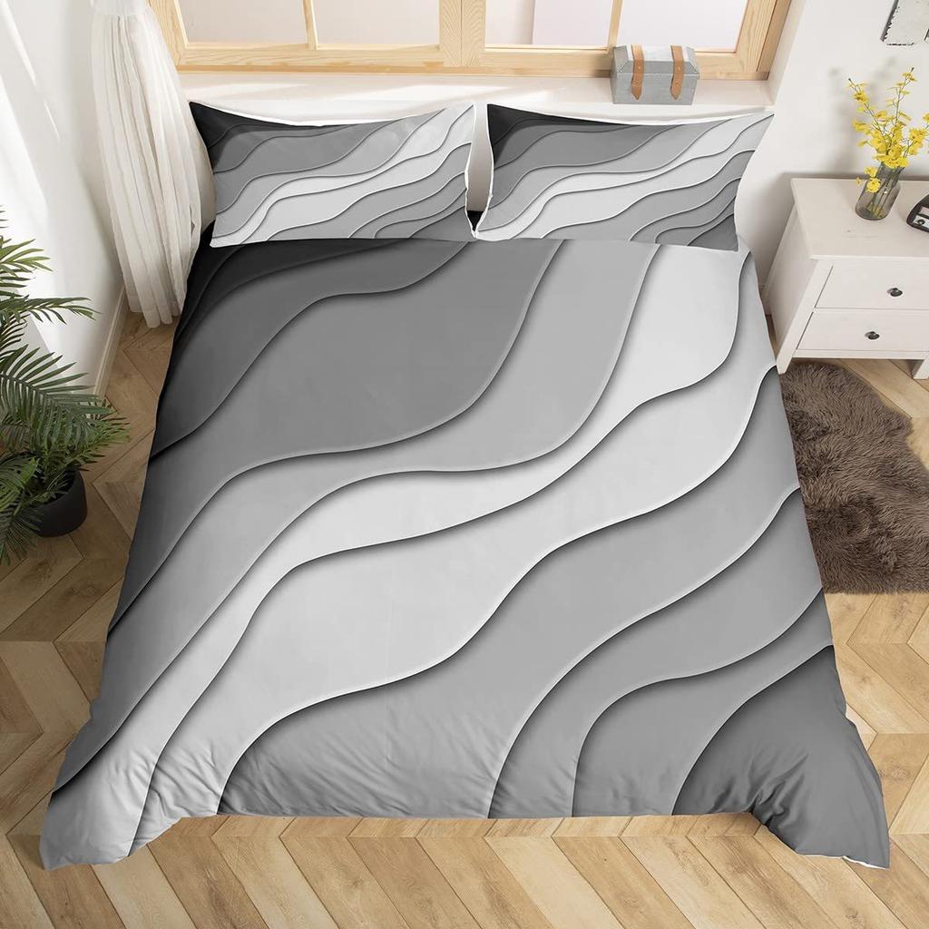 Romantic Theme Red Rose Three-Piece Quilt Cover 3D Digital Printing Bedding Set Bed Cover