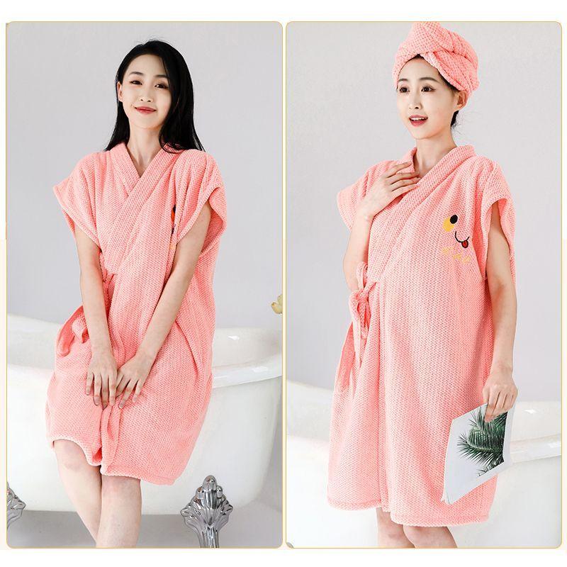Womens Bath Towels Wearable Fast Drying Bathing Beach Spa Bathrobes Wash Clothing, Shower Bath