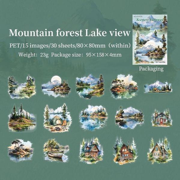 

Новые 30 шт./компл. сезонные наклейки с пейзажем, идеально подходящие для дневника, скрапбукинга, товаров для самостоятельного изготовления