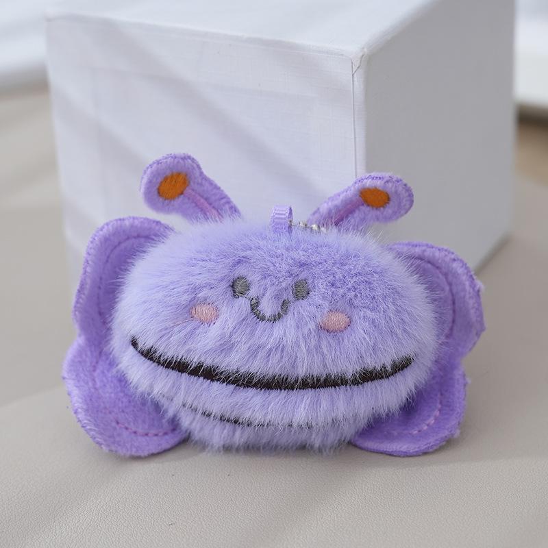 

Cartoon Adorable Plush Bee Keyring Unique Stuffed Toy Doll For Bags And Accessories In Lovely Yellow Purple Pink Blue фиолетовый