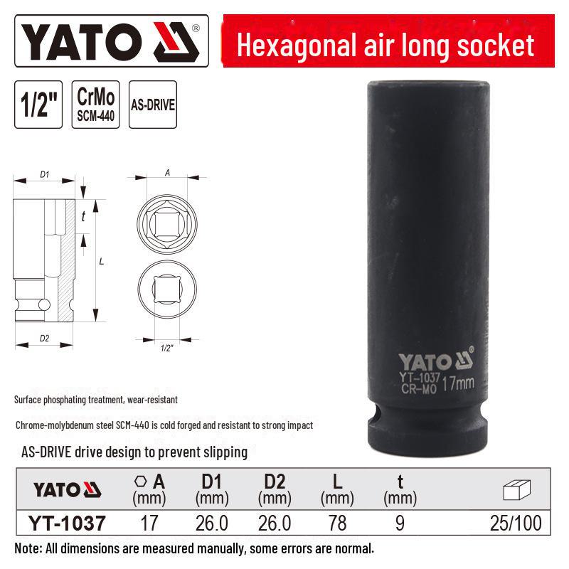 YATO Air Cannon 1/2'' Pneumatic Hex Socket Wrench