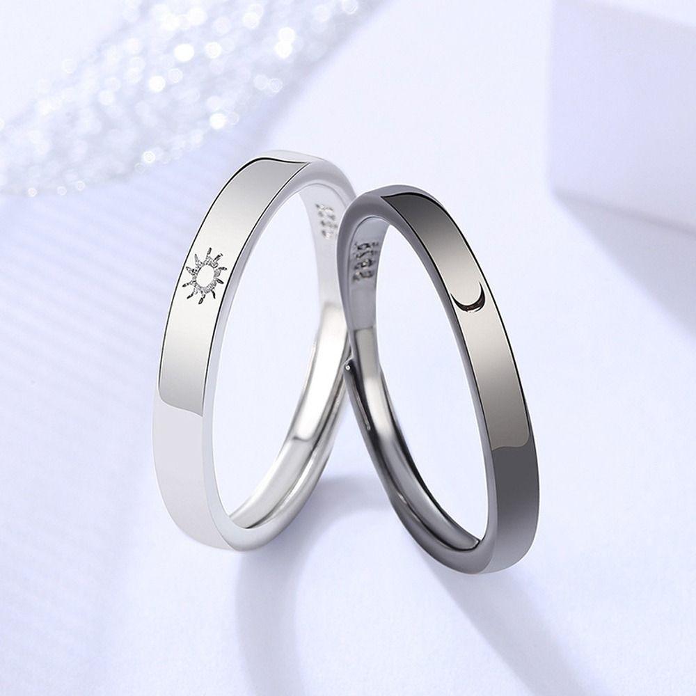 Day Gift Star Angle Niche Deign Moon Vintage Ring Couple Ring Korean Style Ring Fashion Jewelry