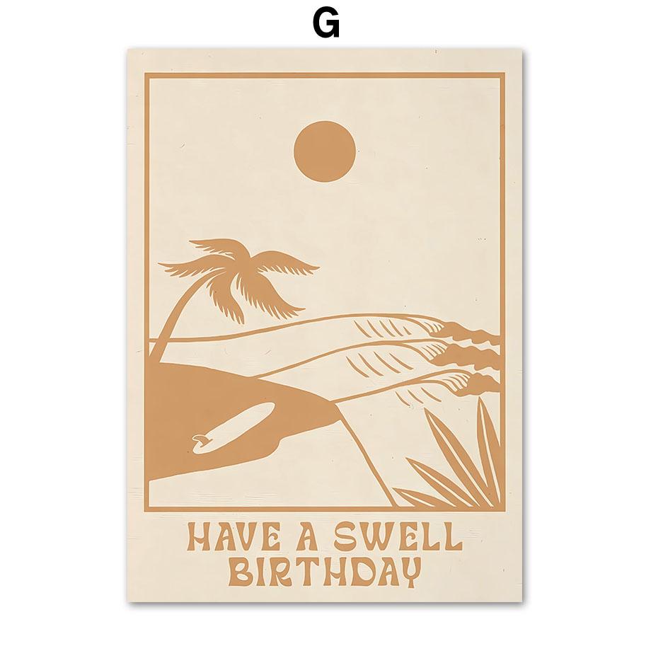 Meeresstrand Mädchen Palmen Landschaft Wandkunst Leinwandbild Abstrakte Poster Drucke Hotel Bar Wandbild Für Wohnzimmer Dekoration