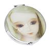 Portable Folding Makeup Mirror with Electroplated Doll Eye Design