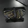 Punk Rock Halloween Accessory With Alloy Rivet Chain And Soft PU Leather Face Covering Costume Face Mask For Cosplayers