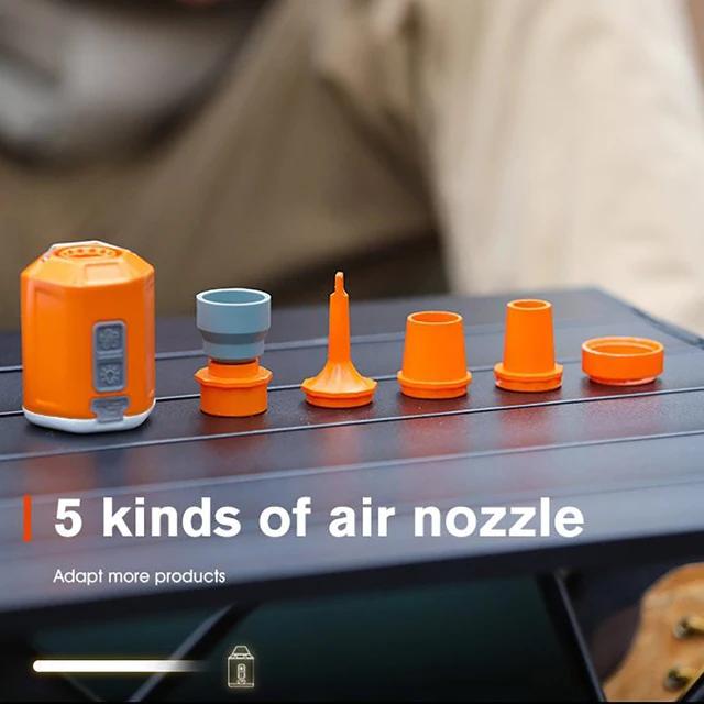 

GIGA Pump 4.0 Мини воздушный насос для матраса, кемпинга, уличного использования, портативный электрический надувной насос для плавательного круга, вакуумный насос с 5 насадками Orange