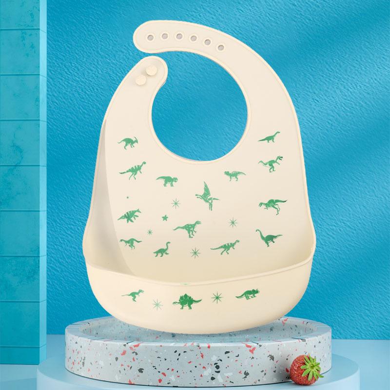 Waterproof Silicone Baby Bib - Large, Wash-Free, Drool & Meal Bib for Newborns and Children