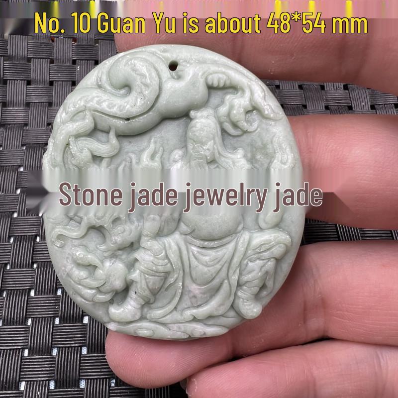 Guizhou Green Dragon Jade Pendant: Zodiac Buddha, Qilin Pixiu Talisman, Landscape and Abundance Designs