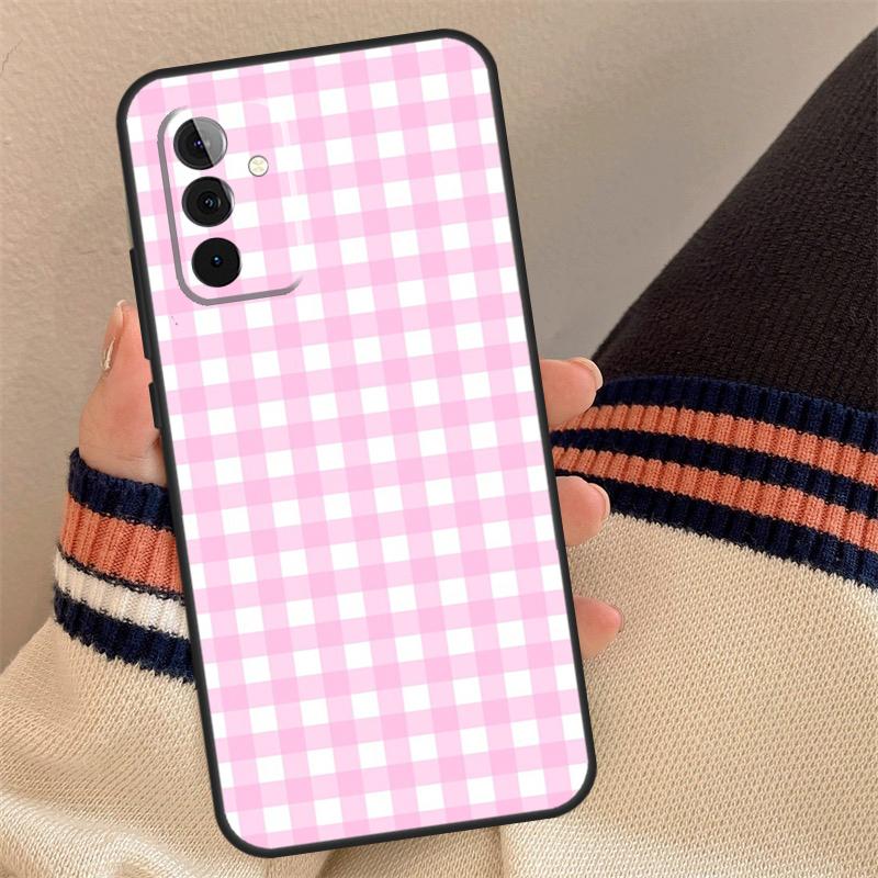 Pastel Gingham Cover For Samsung Galaxy A12 A13 A14 A54 A53 A52 A34 A33 A32 A24 A23 A22 A51 A71 Phone Case