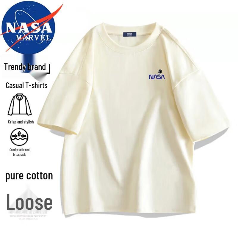 NASA Marvel Unisex Loose Fit Crewneck Cotton T-Shirt