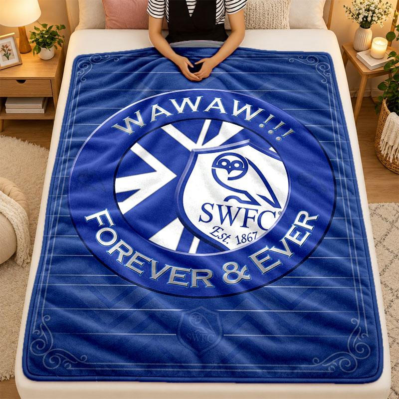 Flannel BlanketSheffield Wednesday Warm Soft Throw Blanket for Indoor Sofa Bed Living Room Use
