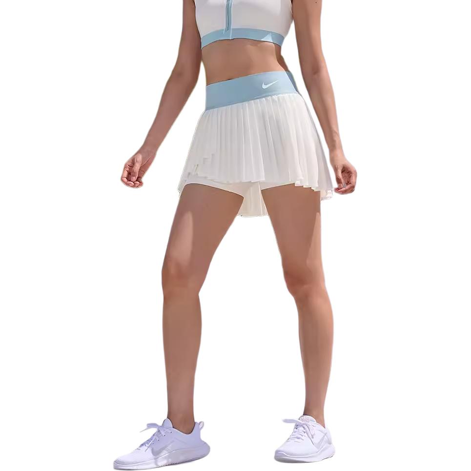 Nike SS24 ADVANTAGE DRI FIT Casual Short Skirts Women's Sail White/Joy Ocean Blue HF6596-134