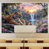 2D Jungle Tiger Tapestry Nature Waterfall Sunset Backdrop Cloth for Living Room Party