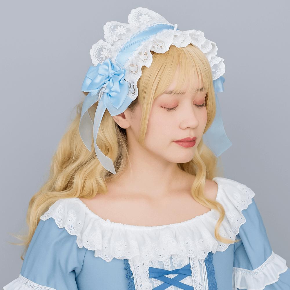 Ribbon Bow Lolita Lace Headband Sweet Anime Maid Cosplay Headdress  Masquerade Headpiece