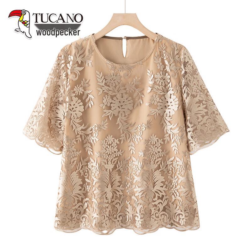 TUCANO Middle-Aged Women s Summer Short-Sleeve Top & Two-Piece Set 2XL