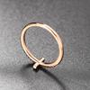 Cross Ring for Women Korean Fashion Micro-inlaid Zircon Dainty Rings Rose Gold Color Crystal Finger Accessories Jewelry R715
