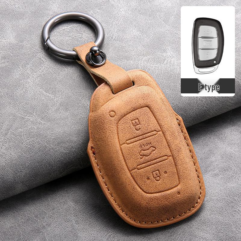 Nyckelfodral i läder för Hyundai: Kompatibel med IX35, Elantra, Mistra, Veloster, IX25, Verna
