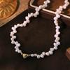 Love Copper Buckle Natural Freshwater Pearl Necklace Creative Design High Quality Lucky Necklace Women's Jewelry GN0806