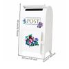 White Iron Mailbox with Rain Hood Compact Front-Access Latch