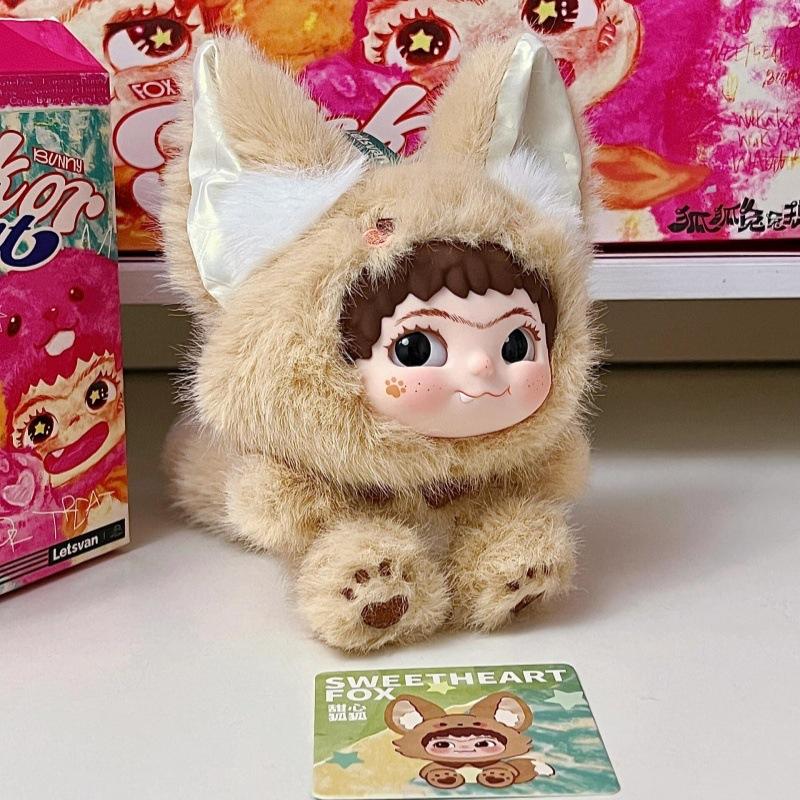 Trendy Play Blind Box Plush Pendant Wakuku Fox Rabbit Mischief Diary Series Girl Cute Ornament Mystery Box Doll Action Figure