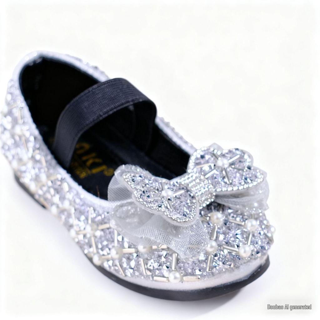 Autumn 2025 Rhinestone Princess Flats for Girls - Leather Dance Performance Shoes
