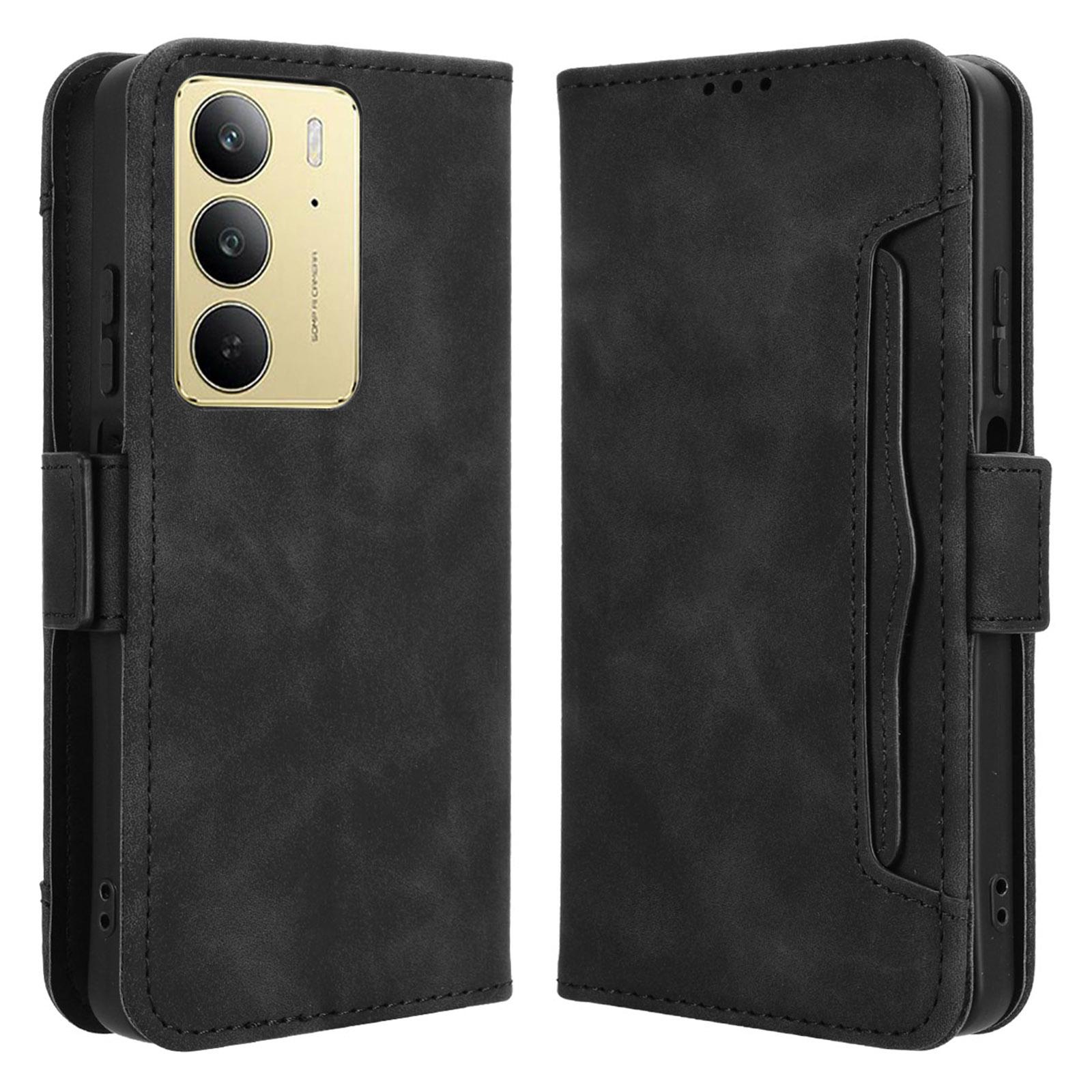 

For Realme 14x 5G/C75 4G/V60 Pro 5G Leather Case Phone Wallet Cover with Multiple Card Slots B