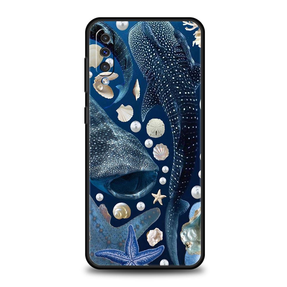 Case For Samsung A56 A36 A26 A54 A52 A24 A14 A50 A70 A40 A06 A12 A22 A34 A42 A32 5G A04s A16 Cover Ocean Whale Shark Swimming
