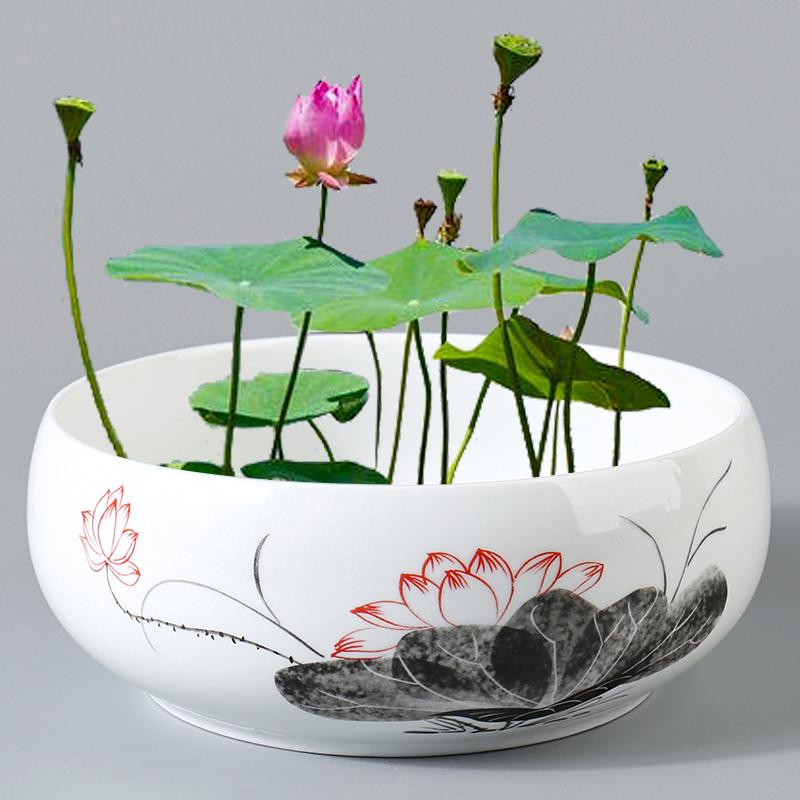 Großer Keramik-Lotus Seerose Hydroponischer Blumentopf ohne Abfluss