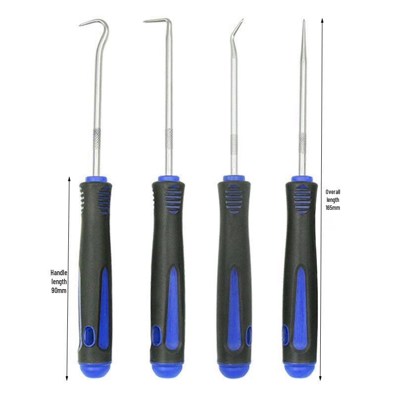4-Piece Auto Repair Tool Set: Tire Patching, Oil Seal Hook, Screwdriver.