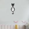 Cat Shaped Wall Clock Decorative,Easy Install,Indoor Decor,Adorable Hanging Clock Silent Movement for Bedroom Children Room Cafe