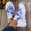 Fashion Fashion Printed Women's Running Sneakers Plus Size Knitted Breathable Mesh Casual Shoes Woman Comfortable Non Slip Walking Flats