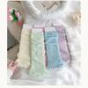 Children's Lightweight Socks Cover Leg Warmer with Ruffled Edges Macaron Color for Girls Spring Summer Wear
